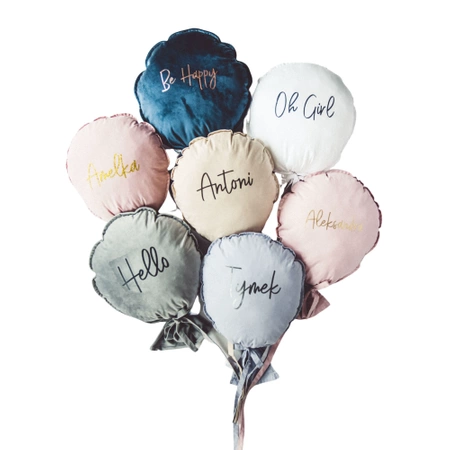 Poduszka Balon welur Baby blue